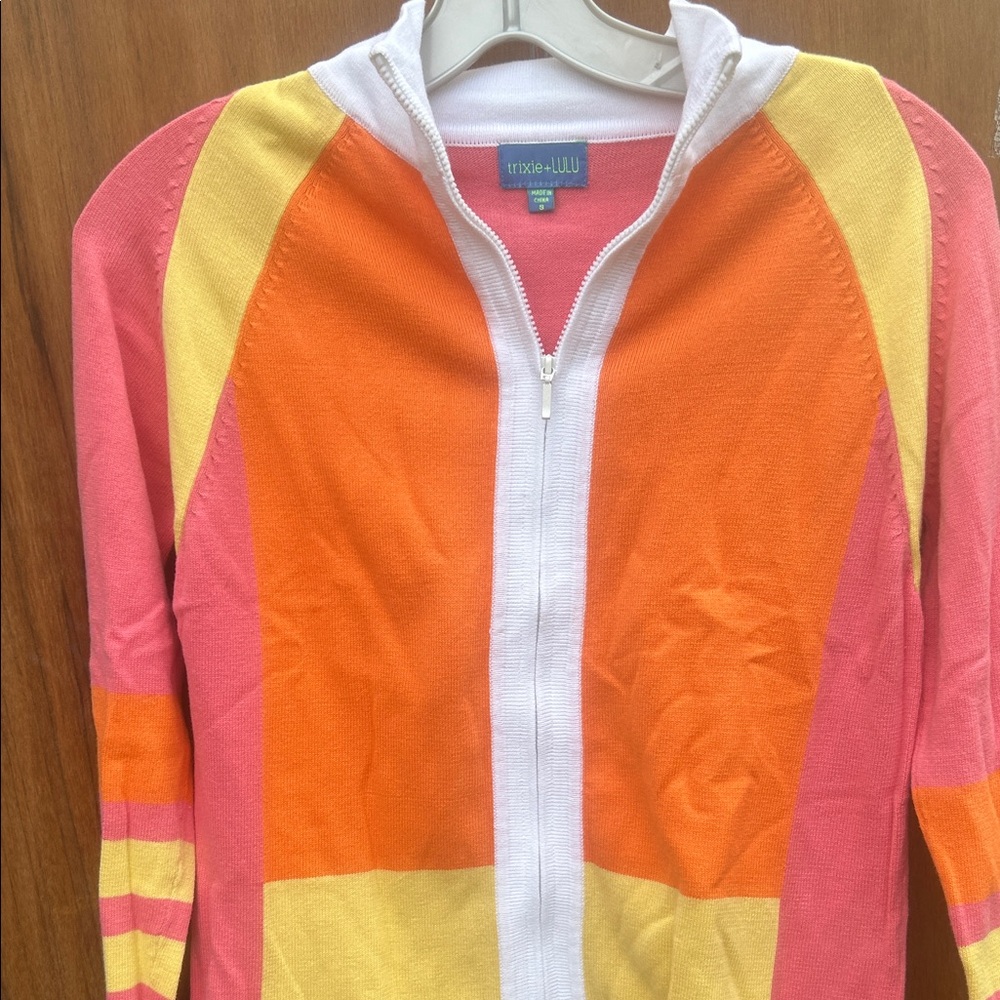 Trixie and lili vtg Colorful Zip-Up Cardigan small